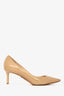 Jimmy Choo Beige Patent Aurora Pointed Toe Pumps Size 37.5