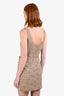 Self-Portrait Gold Boucle Metallic Thread Gold Button Mini Dress Size 4