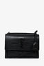 Saint Laurent 2017 So Black Croc Embossed Medium 'Sunset' Shoulder Bag