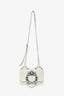 Miu Miu White Leather Embellished Buckle Lady Matelasse Shoulder Bag