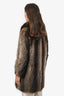 Vintage Brown Raccoon Mid-Length Coat Est Size XS-S