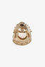 Pre-loved Chanel™ 2013 Gold Tone Resin CC Cocktail Ring Size 6.5