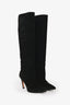 Christian Dior Black Suede Knee-High Boots Size 37.5