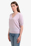 White + Warren Lilac Cashmere V-Neck Sweater Size M