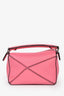 Loewe Pink Leather Mini Puzzle Bag with Strap