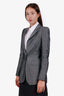Burberry Grey Mohair Silk Single Breasted Blazer Size 4