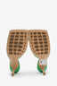 Bottega Veneta Green Leather Open Toe Heels Size 41
