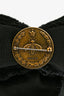 Gucci Black Grosgrain Ribbon Bead Embellished Bow Brooch