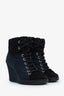 Louis Vuitton Black Canvas Monogram Wedge Ankle Boots Size 39.5