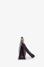 Versace Burgundy Leather Crystal Embellished Medusa Pouch with Wrist Strap
