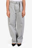 Lemaire Snowy Blue Grey Twisted Belted Barrel Jean Size L