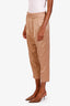 Brunello Cucinelli Brown Cotton Pleated Straight Leg Pants Size 6