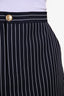Frame Navy Pinstripe Wool Mini Skirt Size L
