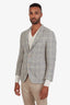 Loro Piana Blue/Brown Check Silk Blazer Size 48 Men's