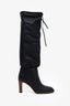 Gucci Black Leather Knee High Boots Size 37.5