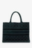Christian Dior 2020 Green Velvet Cannage Embroidered Medium Book Tote