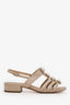 Pre-loved Chanel™ Beige Embellished Suede Slingback Sandals Size 35.5