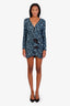 Self-Portrait Blue Sequin Long Sleeve Mini Dress Size 6