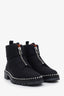 Alexander Wang Black Nylon Zip-Up Studded Ankle Boots Size 38.5