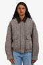 Fabrique Brown Wool Tweed 'Dakota' Baseball Jacket Size S