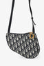 Christian Dior 2019 Navy Blue Oblique Jacquard Saddle Trio Pouch