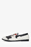 Dolce & Gabbana White Polka Dot DG Family Canvas Loafers Size 6.5 Mens