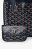 Goyard 2023 Blue Goyardine Coated Canvas Anjou Mini Tote Bag with Pouch