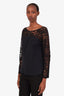 Pre-loved Chanel™ 2009 Black Cotton Lace CC Logo Button Shirt Size 44