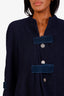 Pre-loved Chanel™ Navy Tweed Blazer Jacket Size 40