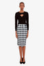 Veronica Beard Black/White Checkered Maldive Midi Skirt Size 0