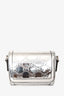 Gucci Silver Metallic Patent Leather GG Embossed Crossbody Bag