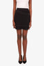 Sandro Black Belted White Stitch Mini Skirt Size 1
