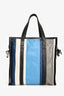 Balenciaga Blue/Navy/Grey Leather Bazar Shopper Tote With Strap