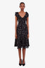 Reformation Black/White Patterned Ruffle Midi Dress Size XS