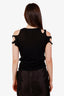 Just Cavalli Black Cold Shoulder Buckle Detail Top Size 40