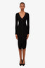 Veronica Beard Black Button Down Knit Midi Dress Size XS