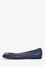 Gucci Blue Leather GG Crystal Flats Size 37.5