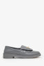 Pre-loved Chanel™ Grey Leather Interlocking CC Logo Loafers Size 37.5