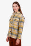Isabel Marant Etoile Yellow/Green Wool Cotton Cropped Coat Size 32