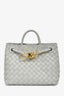 Bottega Veneta Sterling Grey Intecciato Leather Small Andiamo