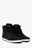Jimmy Choo Black Leather Metallic Glitter Leather 'Tokyo High-Top' Sneakers Size 8