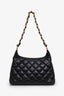 Pre-loved Chanel™ 24A Black Shiny Crumpled Lambskin Quilted Medium CC Funky Town Hobo