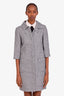 Pre-loved Chanel™ 2016 Black/White Wool Striped CC Buttons Coat Size 34
