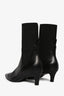 Toteme Black Leather Kitten Heel Square Toe Ankle Boots Size 37