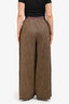 Golden Goose Brown/Multicolour Plaid Wool Wide-Leg Pants Size L