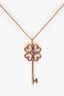 Tiffany & Co. 18K Rose Gold Pink Sapphire Quatra Key Pendant Necklace