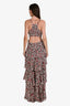 A.L.C Black/Red Floral Cut-Out Ruffle Dress Size 6