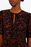 Erdem Leopard Print Silk Laliya Top Size 4