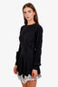 Alessandra Rich Black Silk Lace Mini Long Sleeve Dress Size 36