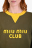 Miu Miu 2023 Green/Yellow 'Miu Miu Club' Sweater Size S